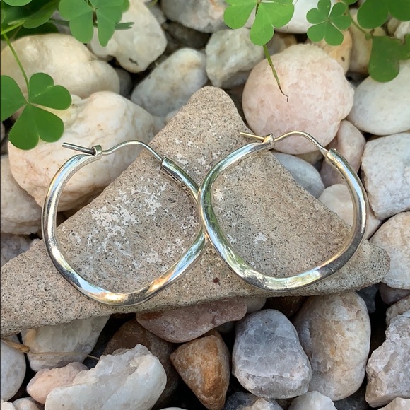 Sterling Silver Hoop Earrings - Picture 3 of 14